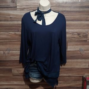 Pebble & stone size small navy blue tunic/dress/blouse